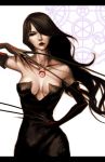  black_hair breasts cleavage dress fullmetal_alchemist gloves hair_over_one_eye homunculus lipstick long_hair long_nails lust magic_circle realistic solo tattoo 