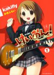  cover cover_page guitar highres hirasawa_yui instrument k-on! kakifly les_paul official_art scan school_uniform solo 