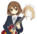  brown_hair guitar hirasawa_yui instrument k-on! meisa school_uniform solo 