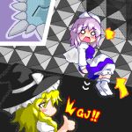  kirisame_marisa letty_whiterock lowres myonde o_o parody super_mario_bros. thumbs_up thwomp touhou 