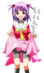  hayate_no_gotoku! purple_hair red_eyes satou school_uniform segawa_izumi skirt skirt_lift 