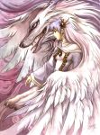  fangs female hairpin tagme white_hair wings wolf 