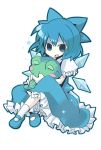  blue_hair cirno hair_ribbon ribbon stuffed_animal stuffed_toy touhou wings yuzuki_gao 