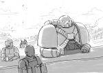  alcohol armor bar beer drink helmet imperial_guard lutherniel multiple_boys power_armor space_marines warhammer_40k 