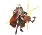 1boy armor armored_boots boots cape charioce_xvii full_body gloves granblue_fantasy male_focus minaba_hideo official_art orange_eyes shingeki_no_bahamut solo sword transparent_background weapon white_hair 