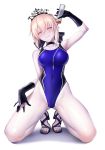  1girl absurdres artoria_pendragon_(all) bare_legs black_gloves black_nails blonde_hair blue_ribbon blue_swimsuit bottle breasts choker commentary_request competition_swimsuit covered_navel fate/grand_order fate_(series) feet full_body gloves gluteal_fold hair_between_eyes hair_ribbon hand_up head_tilt high_heels highleg highleg_swimsuit highres holding looking_at_viewer lotion medium_breasts nail_polish one-piece_swimsuit ribbon saber_alter sandals simple_background smile solo swimsuit tiara toenail_polish toes ulrich_(tagaragakuin) white_background yellow_eyes 