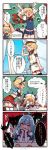  4girls 4koma ^_^ absurdres arms_up artist_request blonde_hair blue_hair blush closed_eyes comic fubuki_(zhan_jian_shao_nyu) gearing_(zhan_jian_shao_nyu) glowworm_(zhan_jian_shao_nyu) hat highres kyubey long_hair looking_at_viewer mahou_shoujo_madoka_magica military military_uniform multiple_girls remodel_(zhan_jian_shao_nyu) salute scarf school_uniform table thigh-highs translation_request uniform wand window yandere_trance z16_friedrich_eckoldt_(zhan_jian_shao_nyu) zhan_jian_shao_nyu 