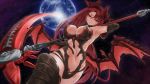  1girl breasts cleavage epis_(king&#039;s_raid) highres horns king&#039;s_raid large_breasts monster_girl nishixciv redhead scythe smile solo tail weapon wings 