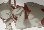  1boy headphones kagerou_project konoha_(kagerou_project) male_focus pale_skin ponytail red_eyes shizu_(9394marimo) solo white_hair 