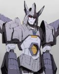  1boy 80s artist_request closed_mouth cyclonus decepticon frown horns insignia looking_at_viewer no_humans oldschool red_eyes simple_background solo standing transformers 