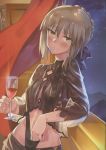  absurdres artoria_pendragon_(all) blush cup dress drinking_glass fate/grand_order fate_(series) highres saber_alter wine_glass 