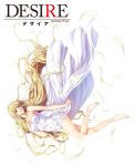  1girl bed_sheet blonde_hair breasts desire_(c&#039;s_ware) green_eyes long_hair medium_breasts naked_sheet solo tajima_nao tina_(desire) very_long_hair 