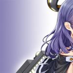  1girl equipment halo kantai_collection lowres medium_hair purple_hair refit sample tatsuta_(kantai_collection) 