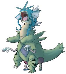  drawfag extra_arms extra_legs fusion gyarados mr._mime no_humans open_mouth pokemon pokemon_(creature) tyranitar 