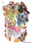  blonde_hair bow_(weapon) dark_skin earrings ganondorf gerudo green_eyes hat highres j@ck jewelry link long_hair looking_at_viewer pointy_ears ponytail princess_zelda redhead reverse_trap sheik short_hair smile super_smash_bros. surcoat the_legend_of_zelda the_legend_of_zelda:_a_link_between_worlds the_legend_of_zelda:_breath_of_the_wild the_legend_of_zelda:_ocarina_of_time the_legend_of_zelda:_twilight_princess tiara toon_link triforce turban very_long_hair weapon younger 