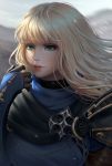  1girl artist_name bangs black_gloves blush character_request chuby_mi closed_mouth eyelashes final_fantasy final_fantasy_xiv gloves green_eyes highres lips long_hair looking_afar red_lips solo watermark 