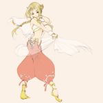  1girl blonde_hair braid breasts commentary_request final_fantasy final_fantasy_xii final_fantasy_xii_revenant_wings long_hair penelo poyon smile solo twintails 