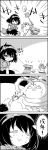  4koma =_= bow bucket cirno closed_eyes comic commentary_request emphasis_lines greyscale hair_bobbles hair_bow hair_ornament highres holding ice ice_wings inu_(cookie) kisume monochrome shaded_face shovel shoveling smile snow snowman sweat sweatdrop tani_takeshi touhou translation_request twintails wings worktool yasaka_kanako yukkuri_shiteitte_ne 