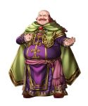  1boy bald cape facial_hair fat fat_man fire_emblem fire_emblem:_akatsuki_no_megami fire_emblem_heroes full_body gem grey_eyes highres jewelry long_hair male_focus mustache official_art oliver_(fire_emblem) redhead ring solo transparent_background 