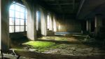  copyright_name indoors light_rays mikago_kotaro moss no_humans re:lief_~shin&#039;ai_naru_anata_e~ ruins scenery watermark window 