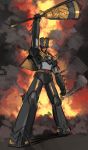  arm_up charles_babbage_(fate/grand_order) explosion fate/grand_order fate_(series) full_body highres mecha no_humans shimoguchi_tomohiro sketch steam weapon 