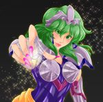  claw_pose claws green_hair mask mask_removed nail_polish ophiuchus_shaina purple_nails saint_seiya 