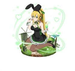  1girl animal_ears black_dress black_footwear black_hairband blonde_hair breasts brown_legwear choker cleavage cup dress drinking_glass fake_animal_ears full_body green_eyes green_ribbon hair_between_eyes hair_ribbon hairband high_heels holding holding_drinking_glass large_breasts leafa long_hair neck_ribbon pantyhose ponytail rabbit_ears ribbon short_dress sidelocks simple_background sitting sleeveless sleeveless_dress solo strapless strapless_dress striped striped_ribbon sword_art_online very_long_hair white_background wrist_cuffs 