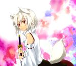  detached_sleeves inubashiri_momiji red_eyes short_hair sword tail touhou viva_(pixiv) weapon white_hair wolf_ears wolf_tail yuru_(kashima) 