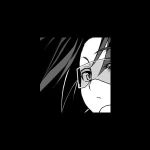  artist_request black_hair character_request frown glasses icon monochrome serious 