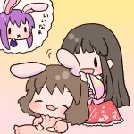  :x bunny_ears chibi houraisan_kaguya inaba_tewi rabbit_ears reisen_udongein_inaba rias-shiki_kawaii touhou translated 