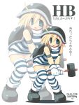  blue_eyes fang gloves hammer hammer_bro. hammer_brothers helmet nintendo personification sakaki_(artist) sakaki_(noi-gren) shell shirt short_hair solo striped striped_legwear striped_shirt striped_thighhighs super_mario_bros. thigh-highs thighhighs translated translation_request zettai_ryouiki zoom_layer 