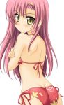  bikini butt_crack dimples_of_venus hayate_no_gotoku! katsura_hinagiku long_hair looking_back masakichi_(crossroad) pink_hair side-tie_bikini swimsuit yellow_eyes 