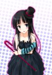  1girl akiyama_mio bangs black_hair blunt_bangs blush don&#039;t_say_&quot;lazy&quot; don&#039;t_say_lazy gothic_lolita hat hime_cut hiten_goane_ryu k-on! long_hair mini_top_hat polka_dot solo top_hat 