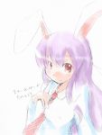  bunny_ears long_hair necktie ogu purple_hair rabbit_ears red_eyes reisen_udongein_inaba sketch touhou translated 