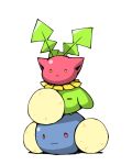  hoppip jumpluff nintendo no_humans pokemon simple_background skiploom stacking subako 