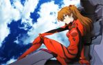  cockpit entry_plug highres neon_genesis_evangelion orange_hair plugsuit rebuild_of_evangelion shikinami_asuka_langley sitting sky smile solo souryuu_asuka_langley wallpaper 