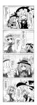  &gt;_&lt; /\/\/\ 3girls 4koma :d ;d alice_margatroid antinomy_of_common_flowers blush book bow bowtie broom buuwa capelet comic commentary_request double_v greyscale hairband hat hat_bow highres holding holding_book kirisame_marisa komeiji_koishi long_hair long_sleeves monochrome multiple_girls nose_blush one_eye_closed open_mouth short_hair short_sleeves skirt smile speech_bubble star third_eye touhou translation_request v v-shaped_eyebrows wide_sleeves witch_hat 