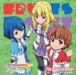 3girls action_heroine_cheer_fruits akagi_an album_cover aoyama_yuuki arm_up belt black_legwear blonde_hair blue_capelet blue_hair blue_shirt blue_skirt blush boots bow bowtie braid brooch brown_eyes brown_hair capelet character_name clenched_hand cover drill_hair elbow_pads frilled frilled_capelet grass grey_eyes hair_bow hair_ornament hairclip hand_on_hip highres hina_nectar_uniform jacket jewelry logo looking_at_viewer multiple_girls official_art pleated_skirt purple_capelet purple_shirt purple_skirt red_capelet red_hairclip red_shirt red_skirt shimura_kanon shirt short_hair single_braid skirt smile thigh-highs violet_eyes white_bow white_footwear white_frills white_jacket white_neckwear zettai_ryouiki 