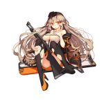  1girl :o ahoge armpit_peek ass bag bangs belt black_hat black_legwear blush breasts buckle cleavage cross cross_necklace elbow_rest floating_hair full_body girls_frontline gun hair_between_eyes hair_ornament hairclip hand_on_own_chest hat high_heels holding holding_gun holding_weapon ithaca_m37 ithaca_m37_(girls_frontline) jacket jewelry knees_up large_breasts long_hair looking_at_viewer necklace off_shoulder official_art open_clothes open_jacket open_mouth panties pantyshot pantyshot_(sitting) paw_print_pattern platform_footwear platform_heels pleated_skirt pump_action rain_lan red_eyes shield shirt shoe_removed shotgun shotgun_shells sidelocks sitting skirt solo standing strap stuffed_animal stuffed_toy tearing_up tears teddy_bear thigh-highs torn_clothes torn_jacket torn_shirt torn_thighhighs underwear weapon white_panties 