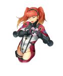  1girl bertha_bernstein blush cropped_legs eyebrows_visible_through_hair gradient_hair hairband heart heart_hands holster long_hair multicolored_hair nose_blush official_art one_eye_closed open_mouth orange_hair red_eyes redhead solo super_robot_wars sweatdrop thigh_holster transparent_background twintails two-tone_hair upper_teeth watanabe_wataru 