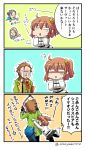  1girl 3koma 4boys :d asaya_minoru attempted_suicide bangs beard black_gloves black_legwear black_pants black_skirt blue_hair blue_vest book boots closed_eyes collared_shirt comic crying double_v eyebrows_visible_through_hair facial_hair fate/apocrypha fate/extra fate/extra_ccc fate/grand_order fate_(series) flying_sweatdrops fujimaru_ritsuka_(female) gloves green_jacket grey_hair hair_between_eyes hair_ornament hair_scrunchie hands_on_own_cheeks hands_on_own_face hans_christian_andersen_(fate) jacket james_moriarty_(fate/grand_order) knee_boots light_brown_hair long_hair long_sleeves multiple_boys mustache noose open_mouth orange_neckwear orange_scrunchie pants pantyhose rope scrunchie shirt side_ponytail skirt smile streaming_tears tears translation_request trembling turn_pale twitter_username v vest vlad_iii_(fate/apocrypha) white_footwear white_jacket white_shirt william_shakespeare_(fate) 