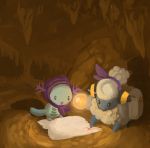  cave drawfag fushigi_no_dungeon map mareep no_humans pokemon pokemon_(creature) pokemon_fushigi_no_dungeon saddlebags scarf shadow stalactite wooper 