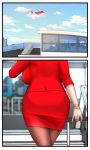  1girl airport ass comic formal mature nail_polish original scarlett_ann 