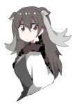  1girl brown_eyes kemono_friends ko1mitaka long_hair looking_at_viewer moose_(kemono_friends) moose_ears scarf solo sweater 