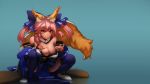  animal_ears artist_request breasts cleavage fate/extra fate_(series) fox_ears fox_tail highres japanese_clothes large_breasts pink_hair tail tamamo_(fate)_(all) tamamo_no_mae_(fate) yellow_eyes 