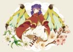  1girl blush cape dragon_girl dragon_wings dress fire_emblem fire_emblem:_seima_no_kouseki fire_emblem_heroes highres long_hair mamkute myrrh open_mouth purple_hair red_eyes short_hair twintails wings yuuri_(114916) 