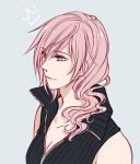  1girl artist_request breasts cleavage cloud_strife cloud_strife_(cosplay) cosplay final_fantasy final_fantasy_vii final_fantasy_vii_advent_children final_fantasy_xiii lightning_farron long_hair pink_hair solo 