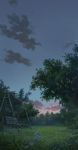  clouds daisy field flower forest highres nature night night_sky no_humans original outdoors scenery sky swing tree tunapon01 