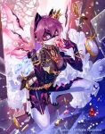  1girl animal_ears blade_wing_rodbiss bodysuit boots bracelet cardfight!!_vanguard cat_ears clock company_name crown gem gloves heart high_heel_boots high_heels jewelry long_hair mask necklace official_art pink_eyes pink_hair solo sparkle sptuel 