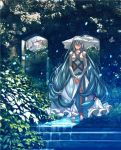  1girl aqua_(fire_emblem_if) blue_hair closed_eyes dress fire_emblem fire_emblem_if headdress kero_sweet long_hair looking_at_viewer plant solo vines white_dress 
